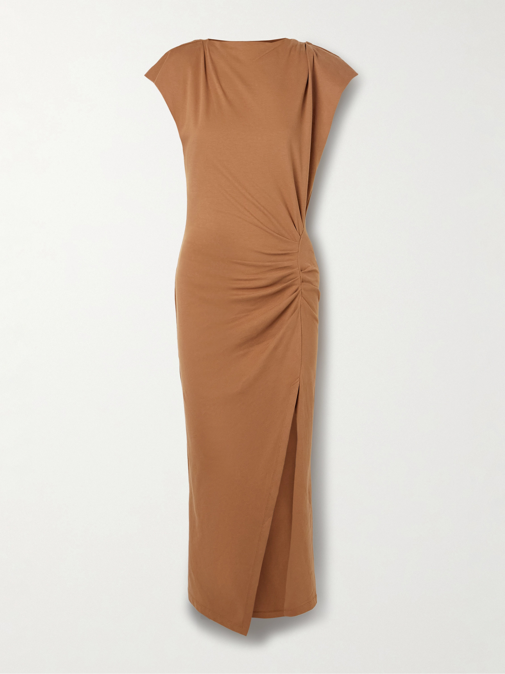 Isabel Marant Nadela asymmetric gathered cotton-jersey maxi dress
