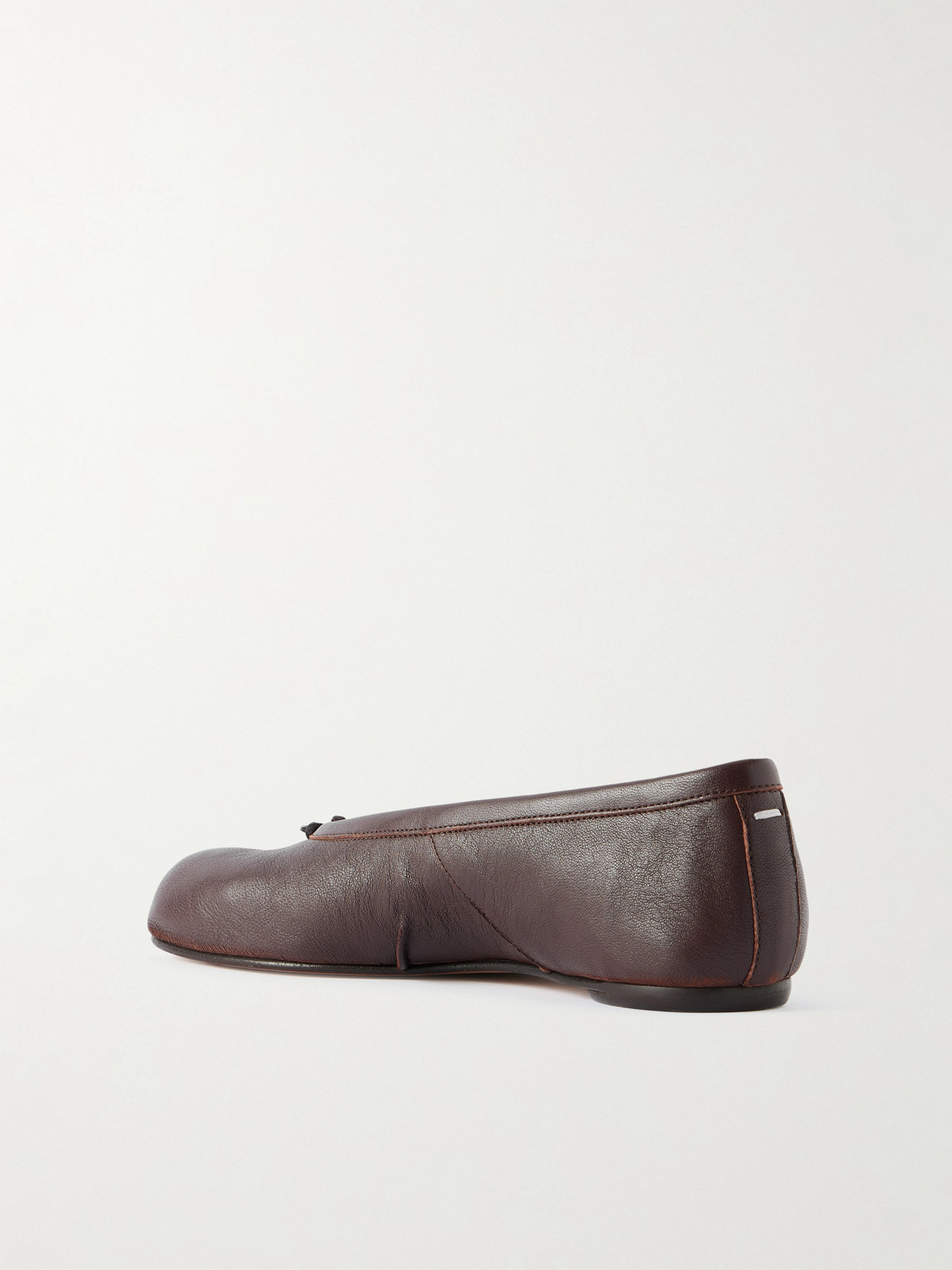 Maison Margiela New Round Toe Ballerina With Stitch Detailing In Brown