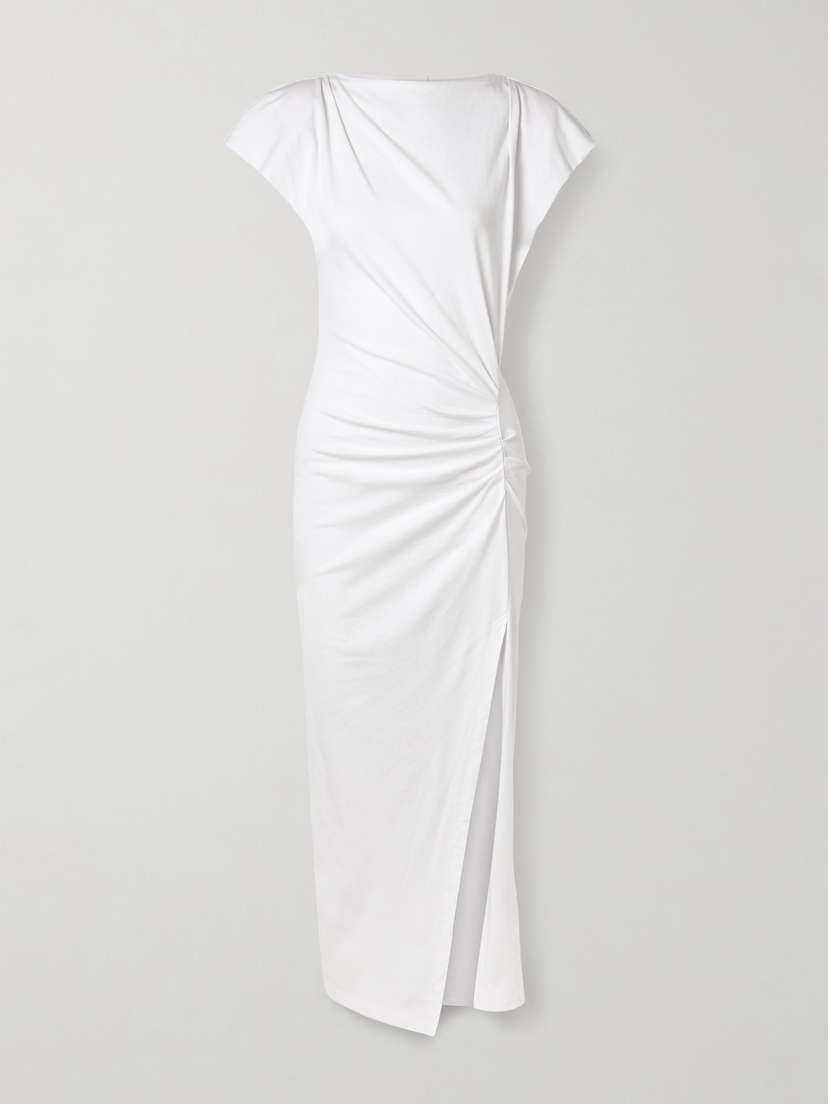 Isabel Marant Nadela Asymmetric Gathered Cotton-jersey Maxi Dress