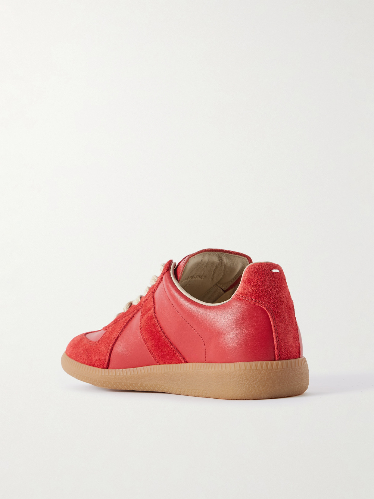 Maison Margiela Replica Leather And Suede Sneakers In Red