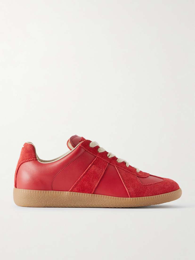 Maison Margiela Replica Leather And Suede Sneakers