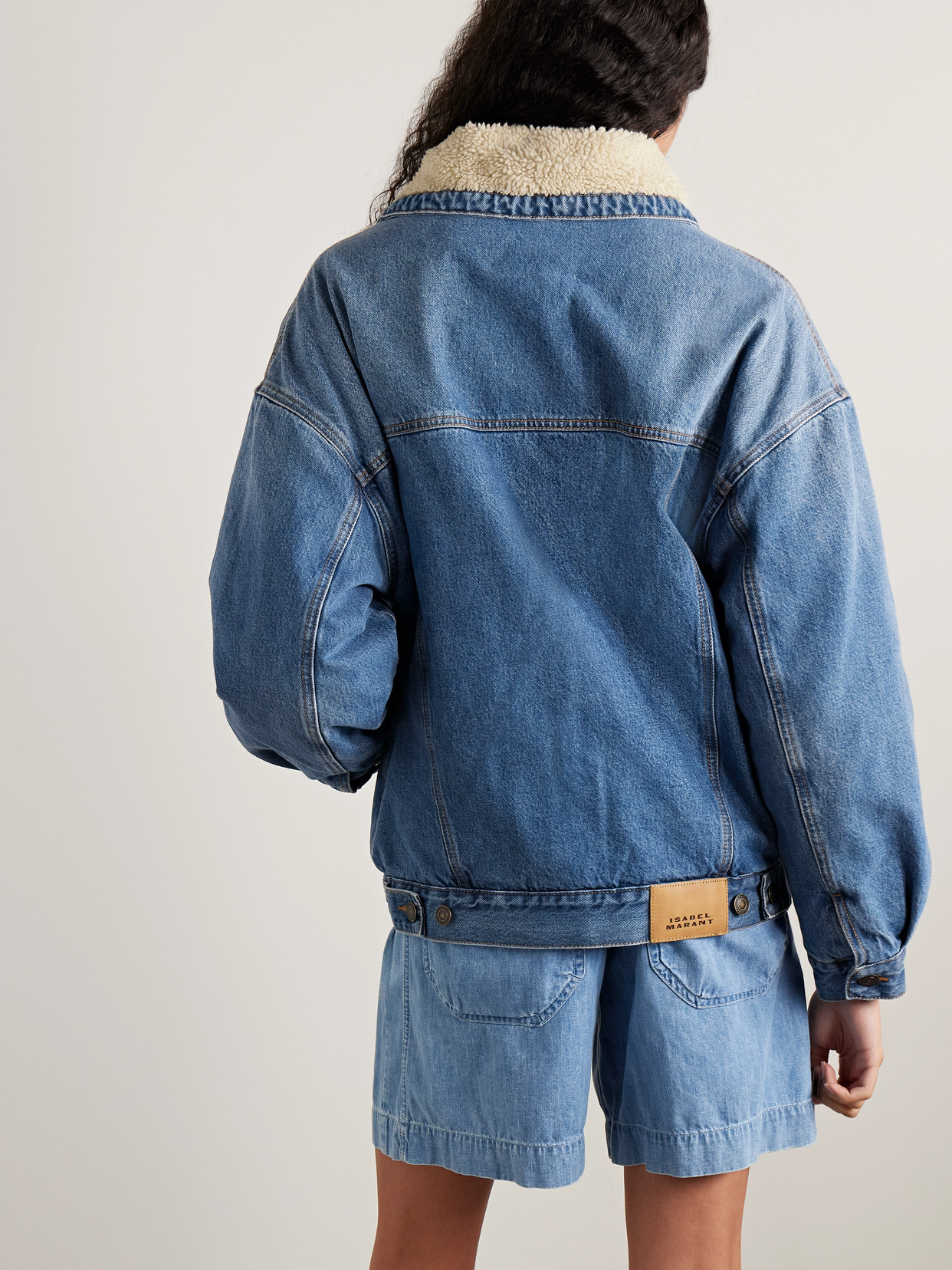 Isabel Marant Pimia Oversized Fleece-lined Padded Denim Jacket