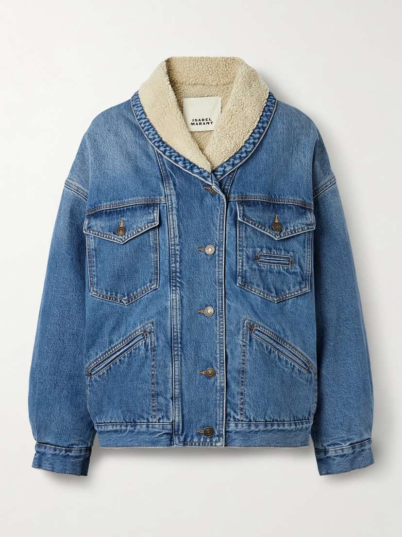 Isabel Marant Pimia Oversized Fleece-lined Padded Denim Jacket