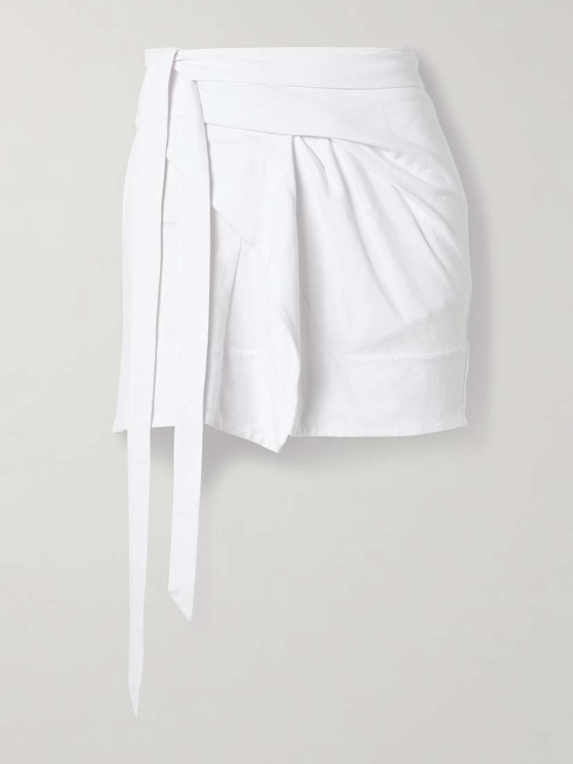 Marant Étoile Berenice Asymmetric Draped Cotton-jersey Mini Wrap Skirt
