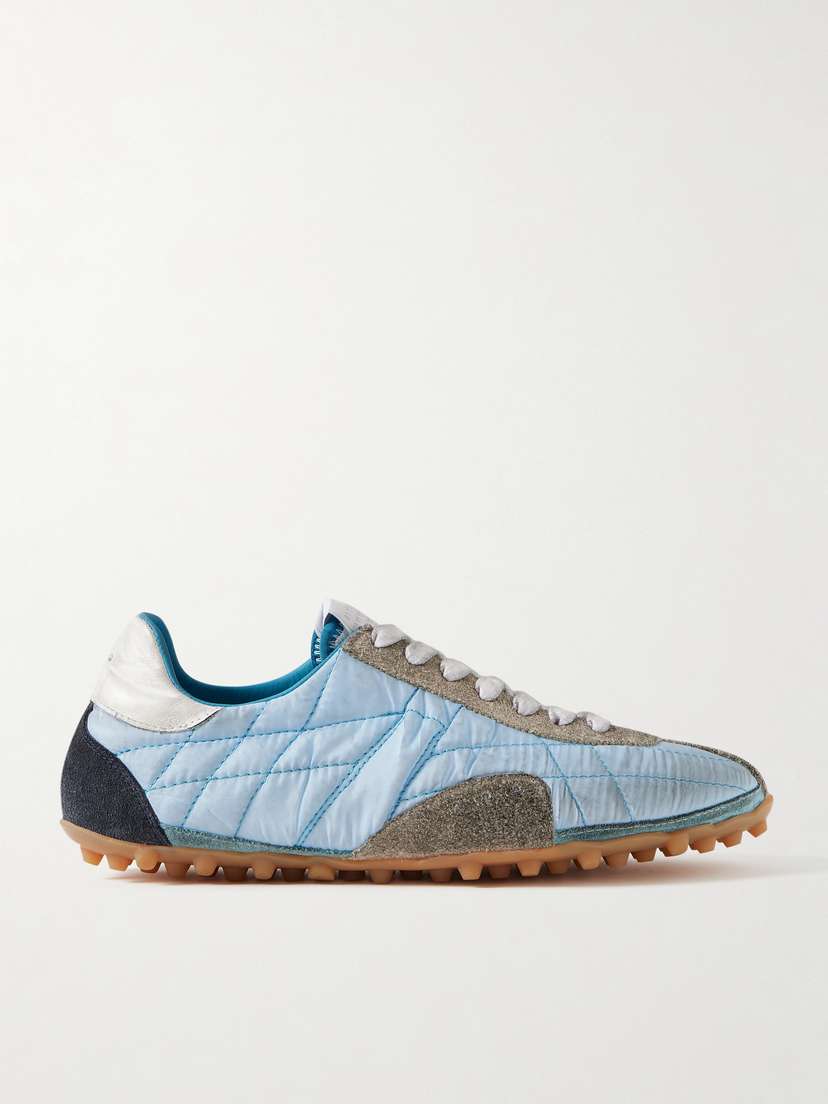 Maison Margiela Sprinter Leather And Brushed Suede-trimmed Shell Sneakers