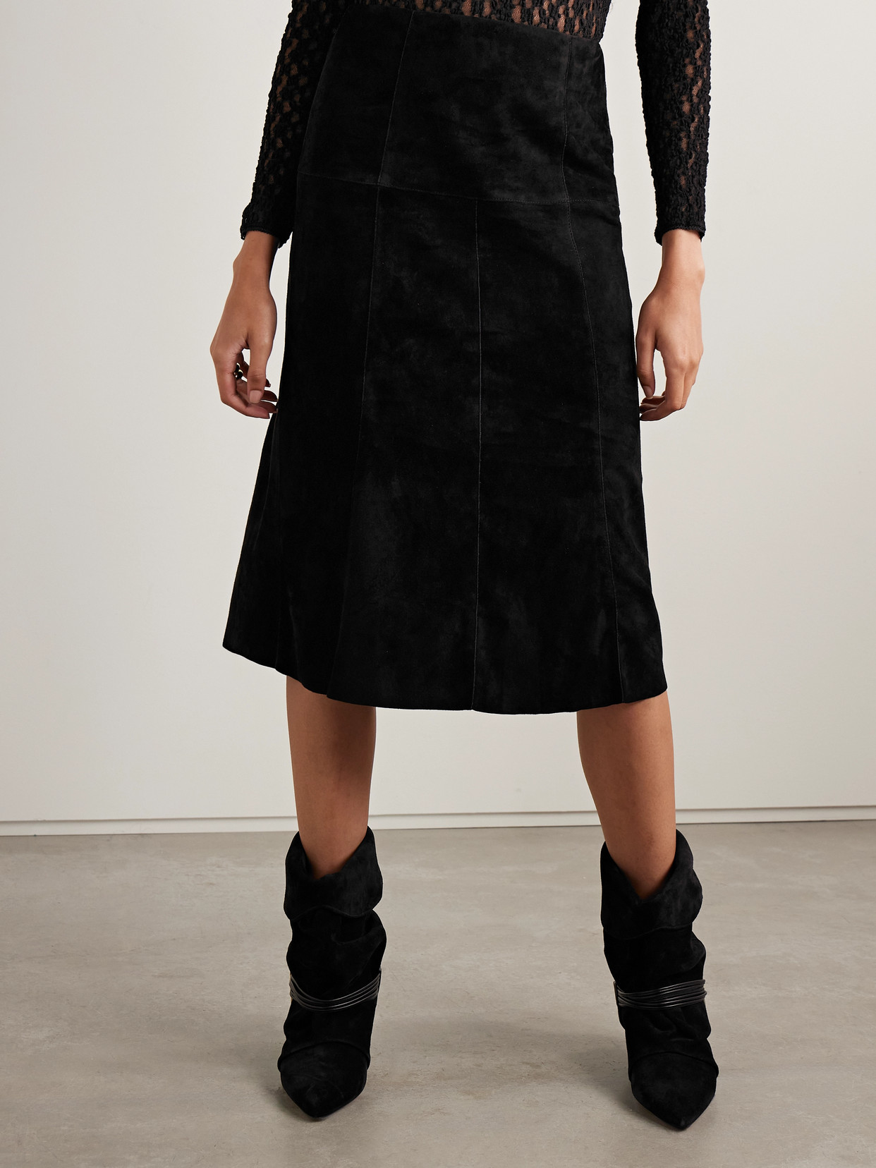 Isabel Marant Devy Suede Midi Skirt