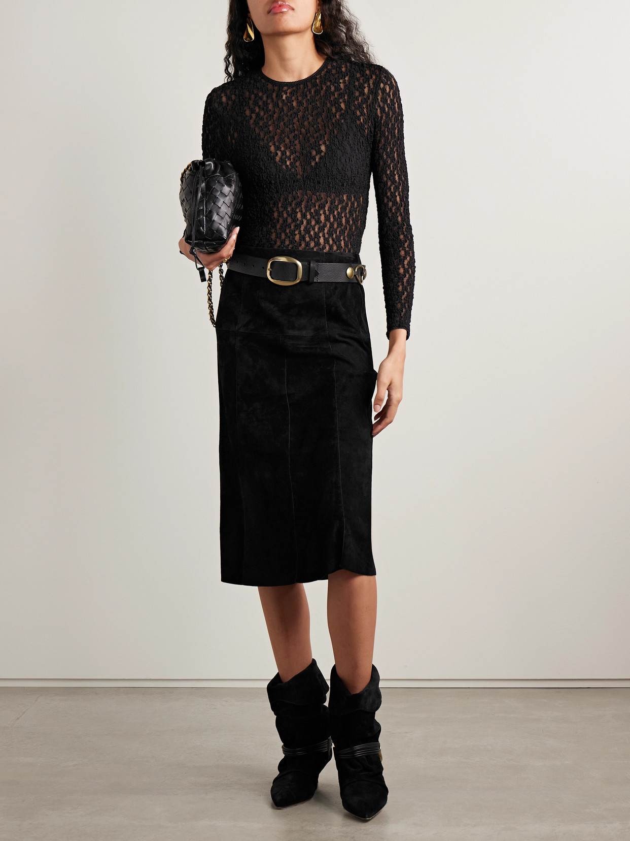 Isabel Marant Devy Suede Midi Skirt