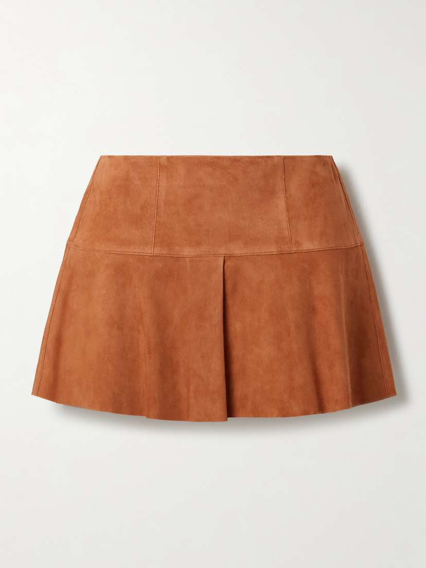 Isabel Marant Dilara Pleated Suede Mini Skirt