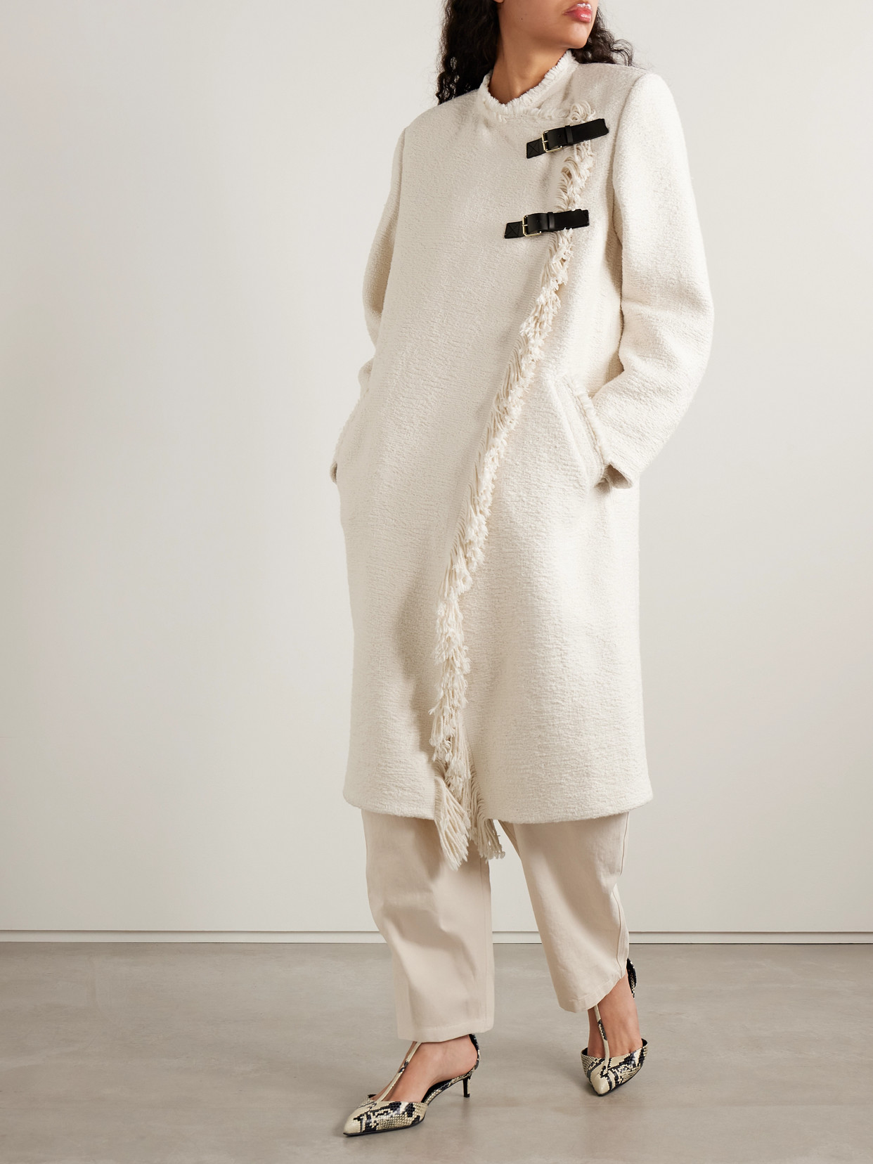 Isabel Marant Gameia Fringed Cotton And Linen-blend Coat