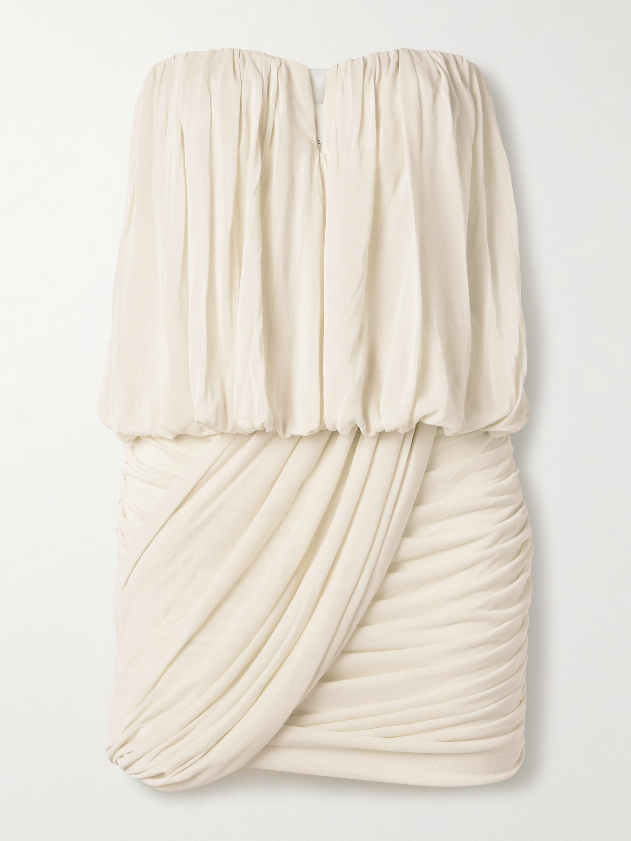 Isabel Marant Adelita Strapless Draped Stretch-jersey Mini Dress In Neutral