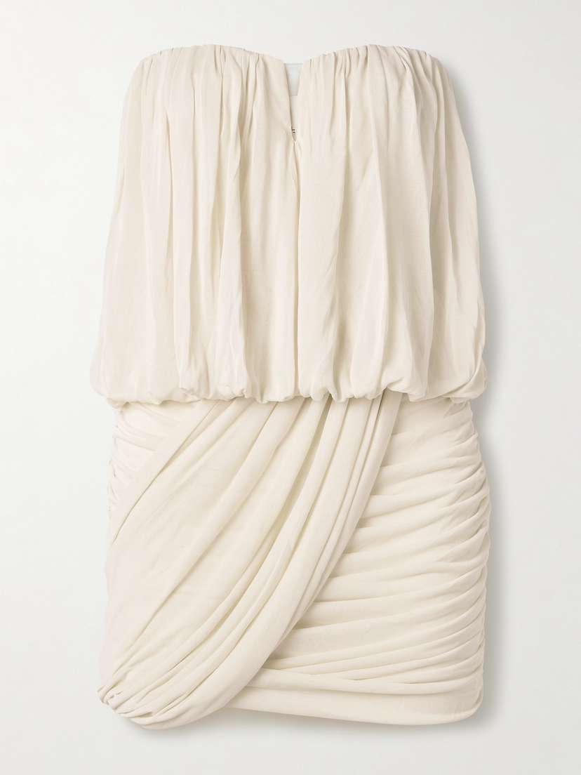 Isabel Marant Adelita Strapless Draped Stretch-jersey Mini Dress