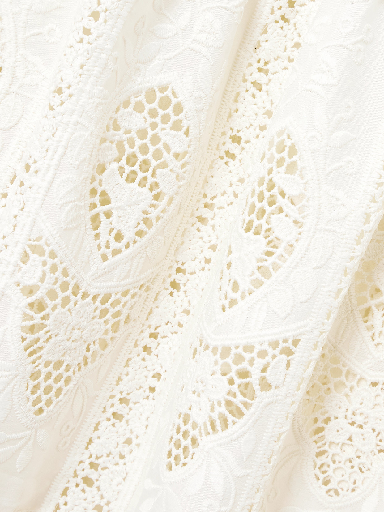 Johanna Ortiz Highlighted Fields Tiered Lace-trimmed Embroidered Voile Maxi Skirt In White