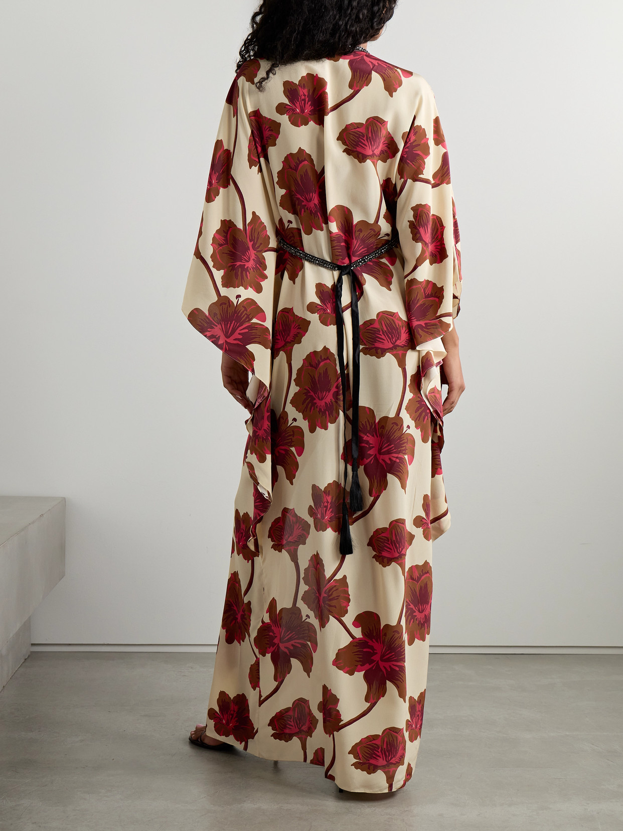 Johanna Ortiz Hear The Wind Sing Crystal-embellished Floral-print Silk Crepe De Chine Maxi Dress In Multi