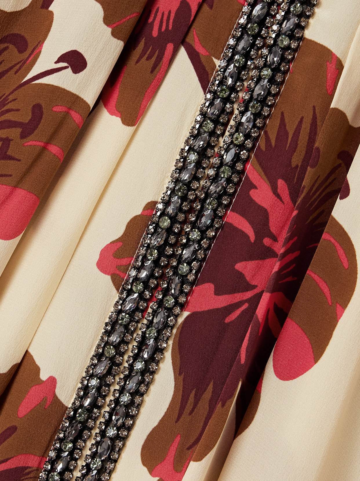 Johanna Ortiz Hear The Wind Sing Crystal-embellished Floral-print Silk Crepe De Chine Maxi Dress In Multi