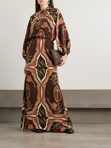 Johanna Ortiz Nuevos Territorios printed silk-crepe de chine maxi skirt