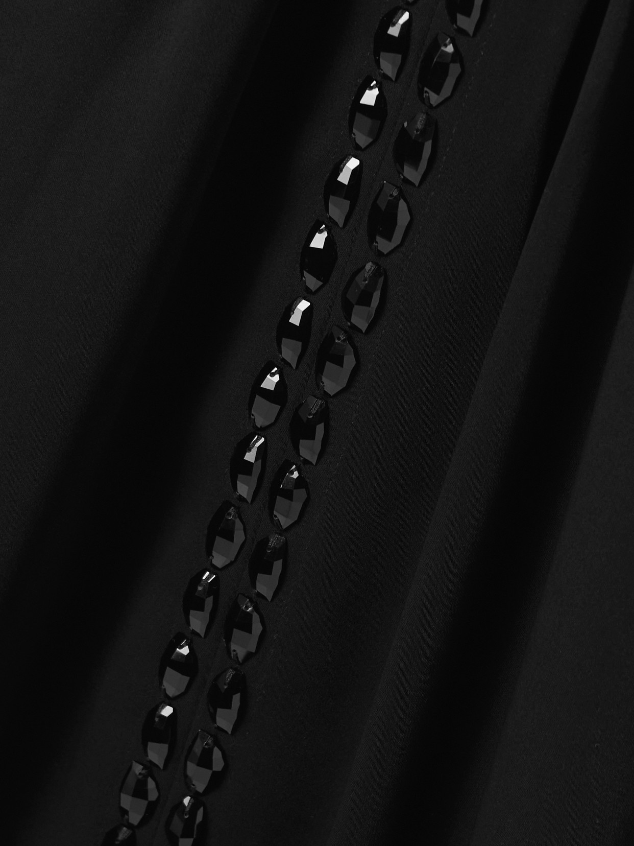 Johanna Ortiz Sombreando Crystal-embellished Pleated Crepe Maxi Dress In Black