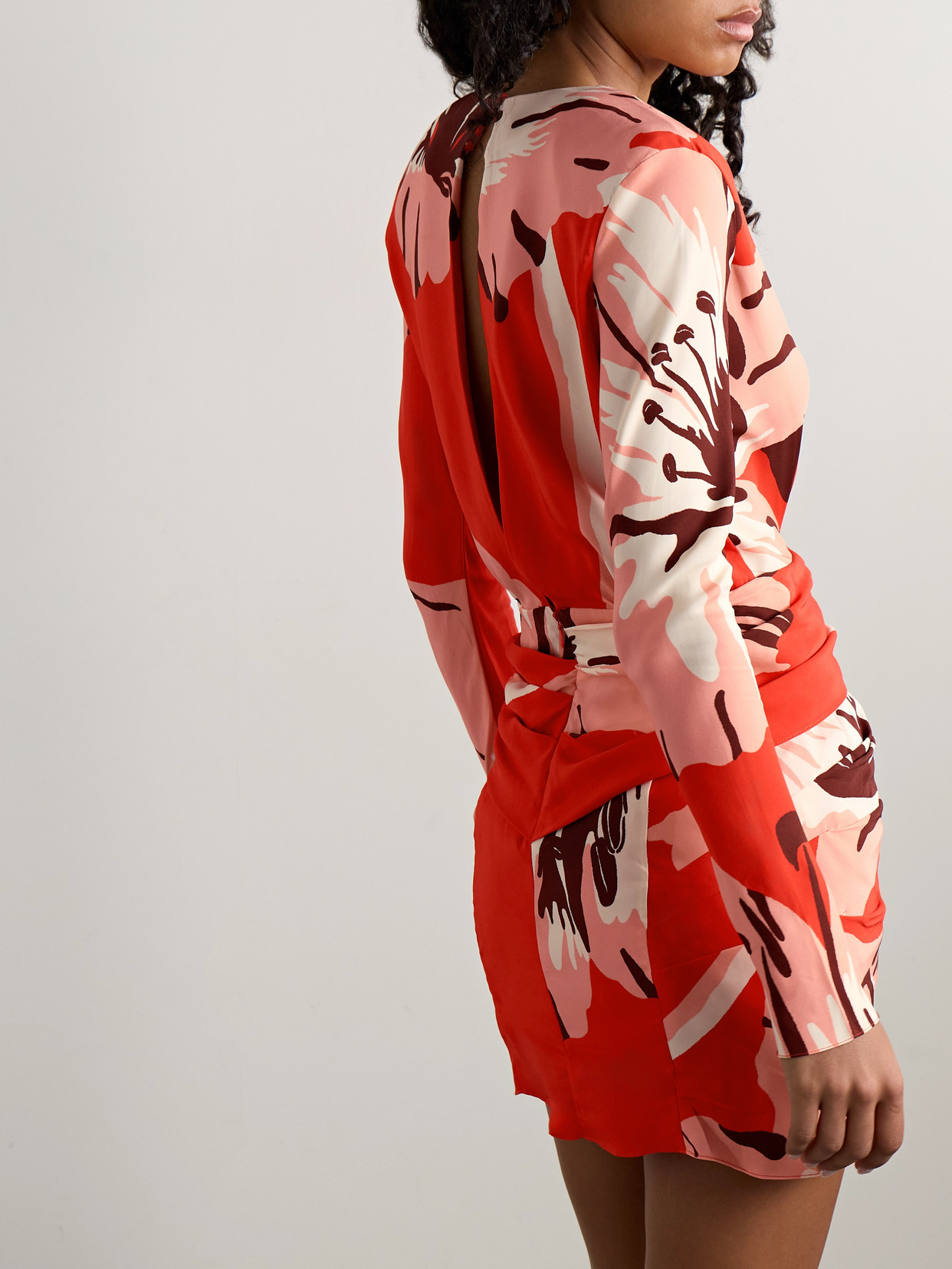 Johanna Ortiz Gangaway Twist-front Floral-print Crepe Mini Dress In Multi