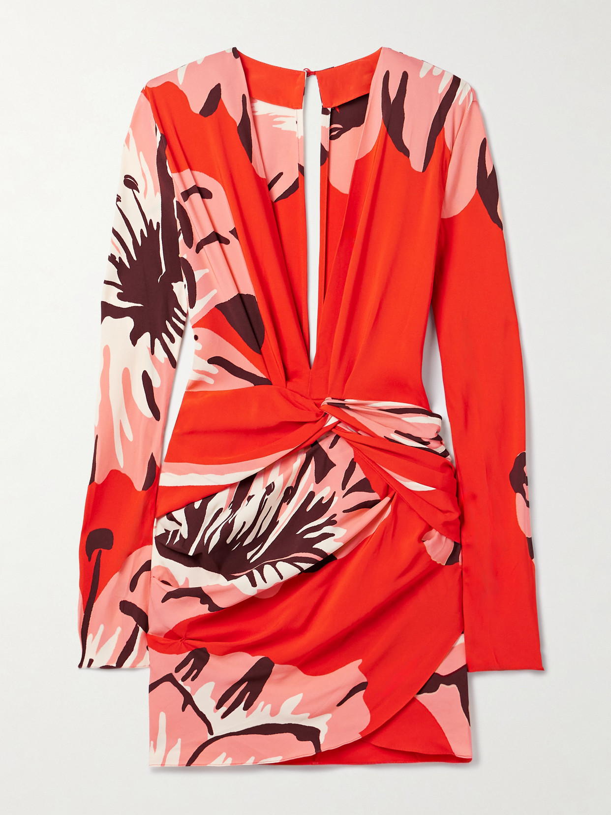 Johanna Ortiz Gangaway Twist-front Floral-print Crepe Mini Dress In Multi
