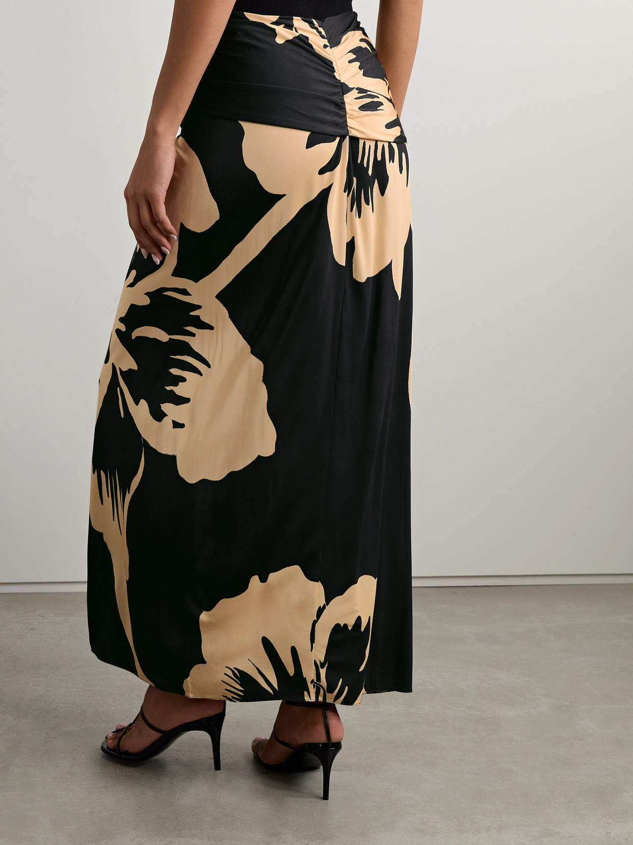 Johanna Ortiz Luminosity Draped Floral-print Stretch-jersey Maxi Skirt In Multi
