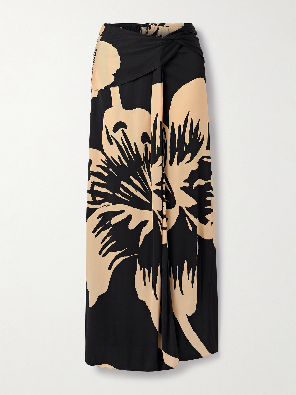 Johanna Ortiz Luminosity Draped Floral-print Stretch-jersey Maxi Skirt In Multi