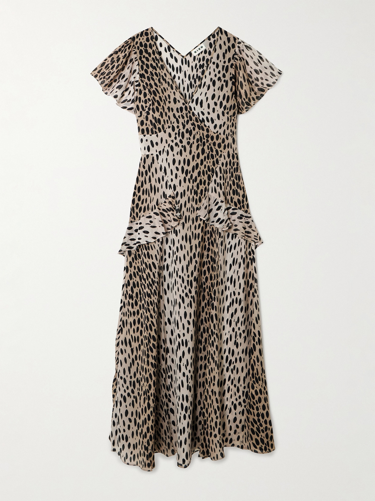 RIXO - Evie Ruffled Leopard-print Silk-chiffon Midi Dress - Leopard print