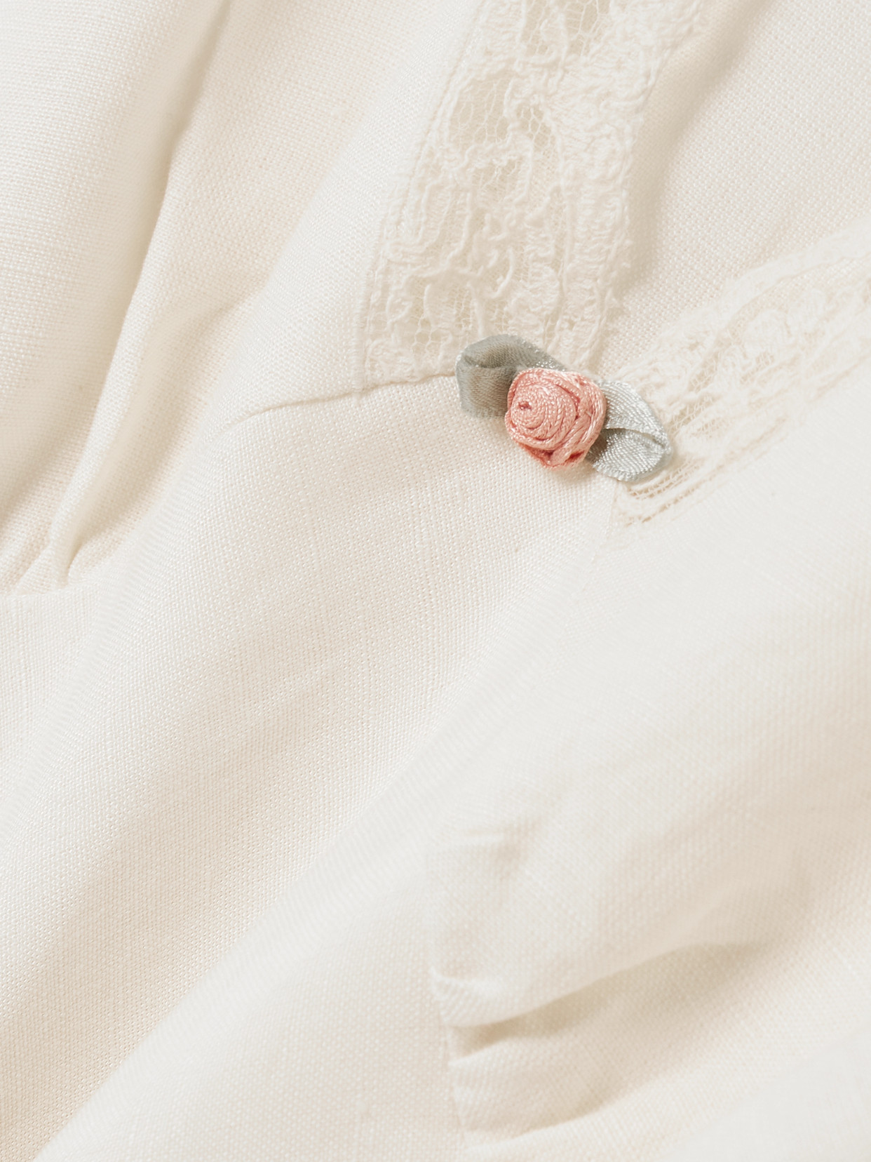 Rixo London Clarice Lace-trimmed Linen-blend Midi Dress