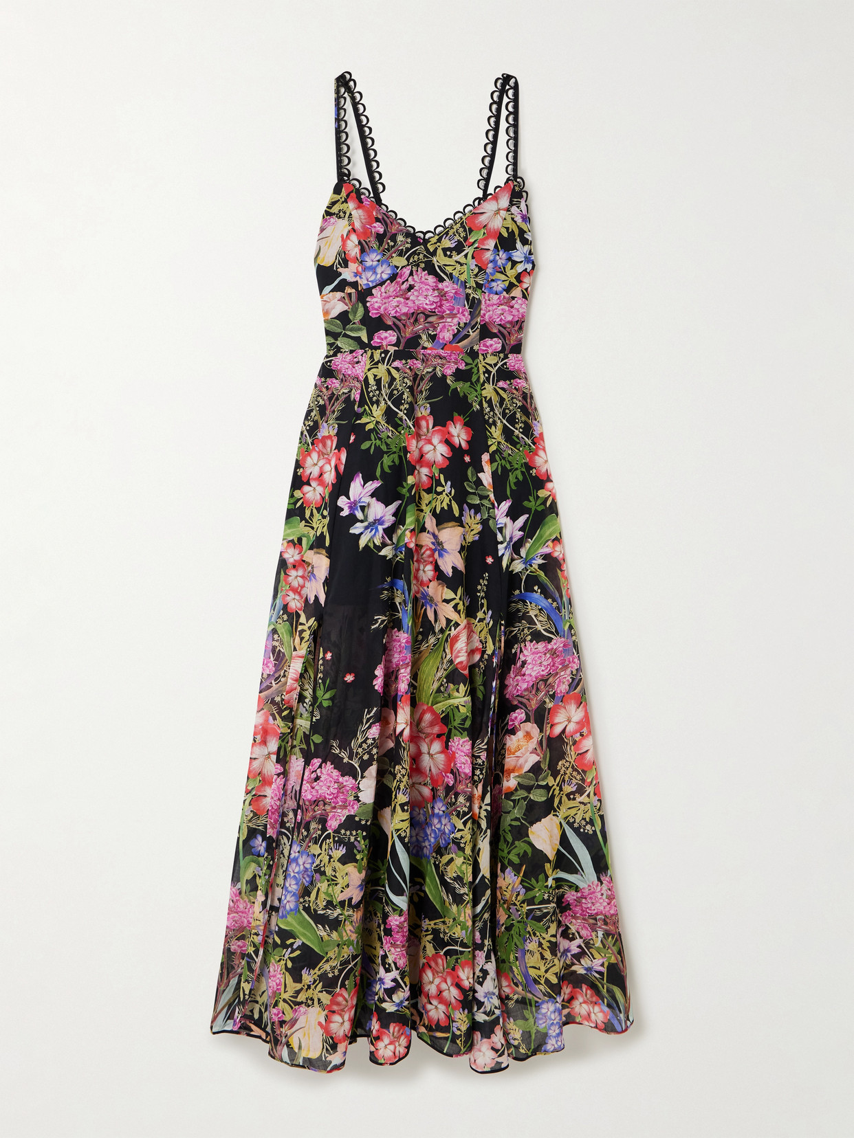 Charo Ruiz Iraso Floral-print Cotton-blend Voile Maxi Dress