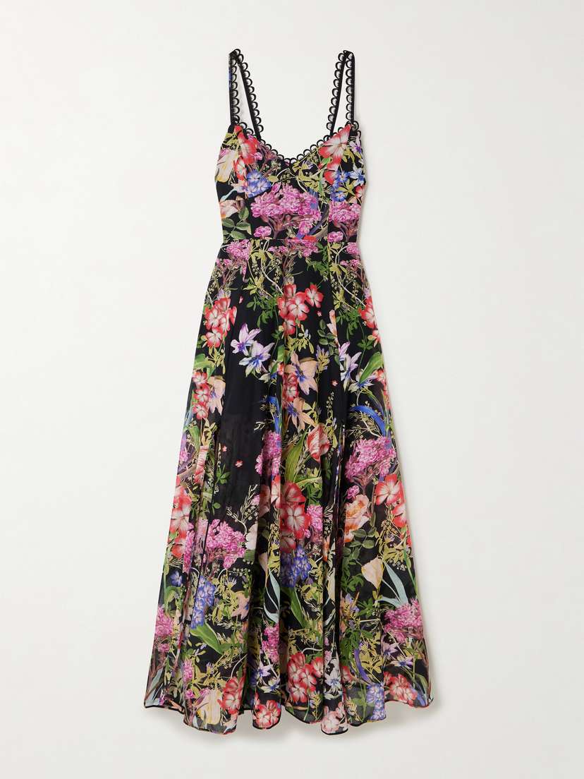 Charo Ruiz Iraso Floral-print Cotton-blend Voile Maxi Dress