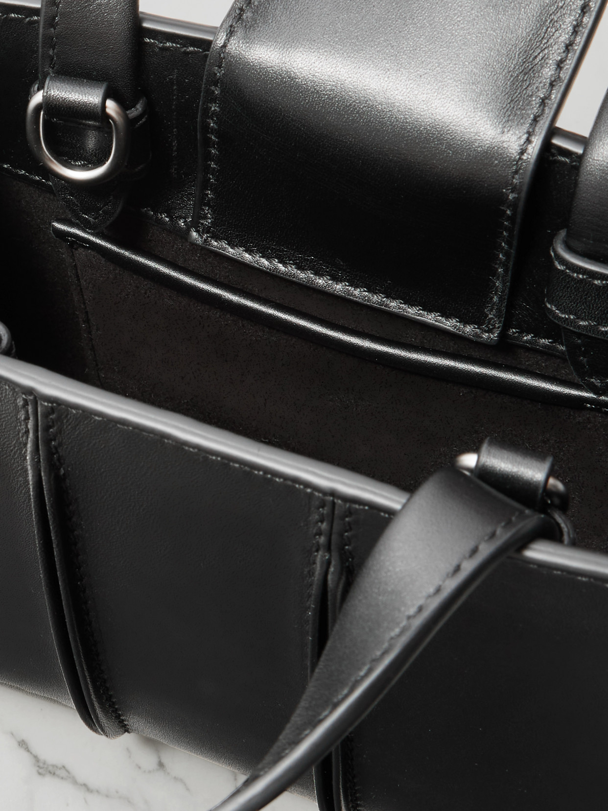 Max Mara Whitney Bag 2 Nano Pleated Leather Tote In Black