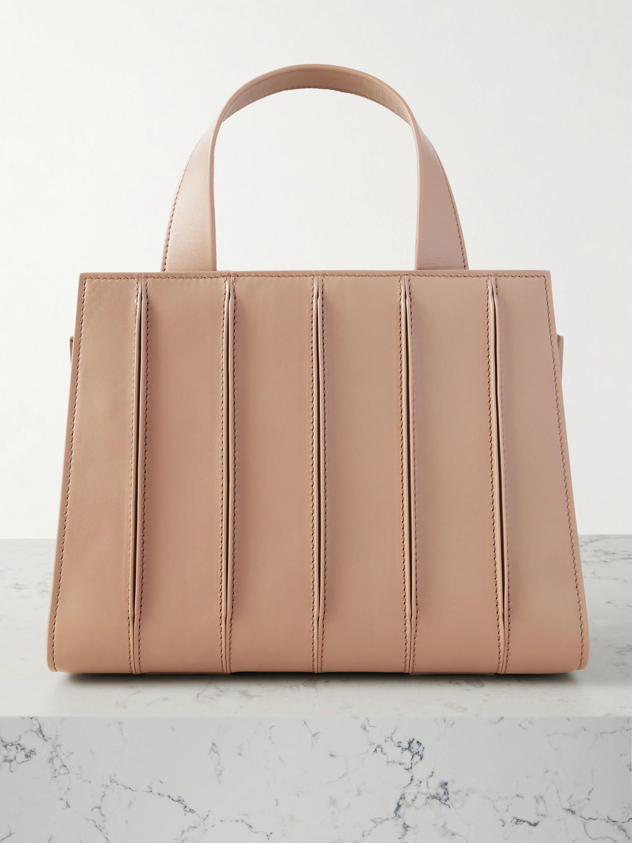 Max Mara Whitney Bag 5 Medium Pleated Leather Tote In Brown