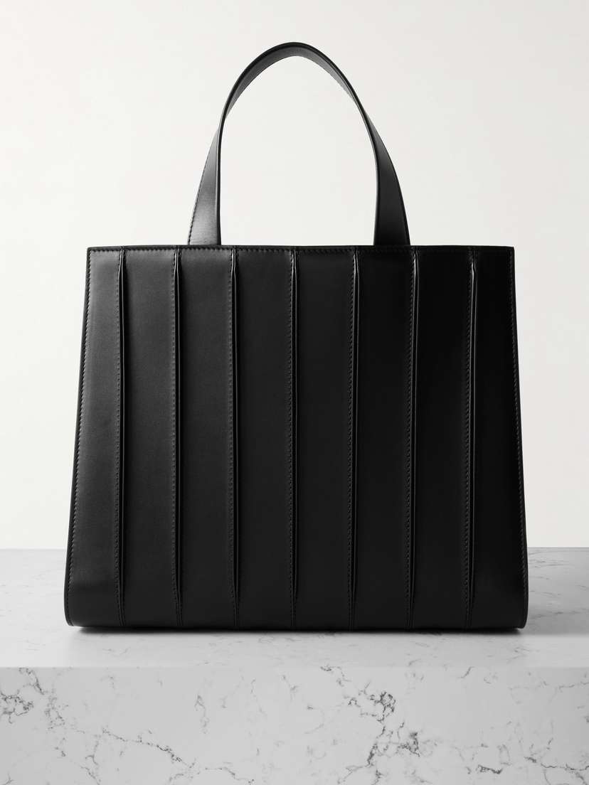 Max Mara Whitney Bag 7 Large Pleated Leather Tote Bag