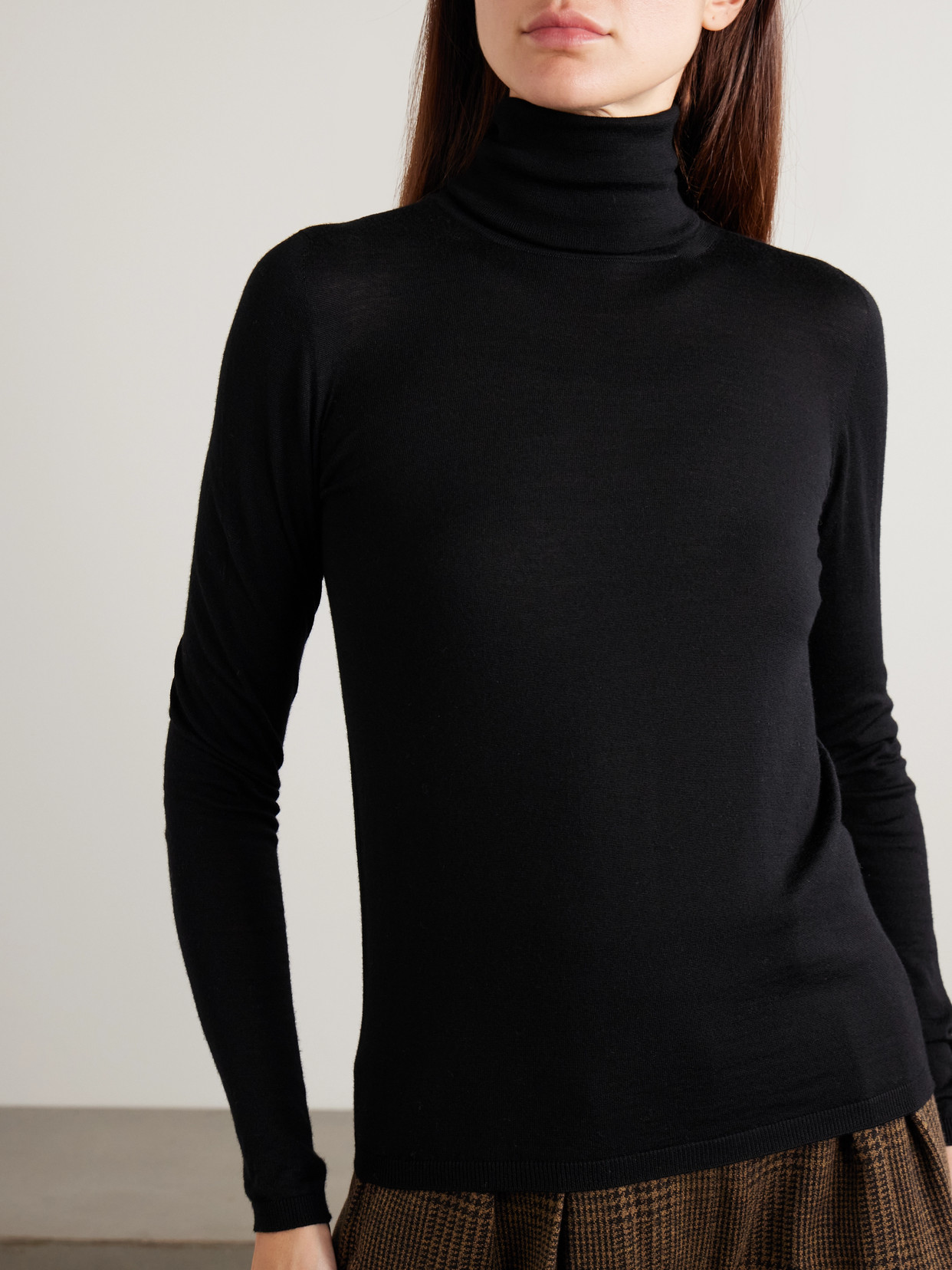 Max Mara Saluto Wool Turtleneck Sweater In Black