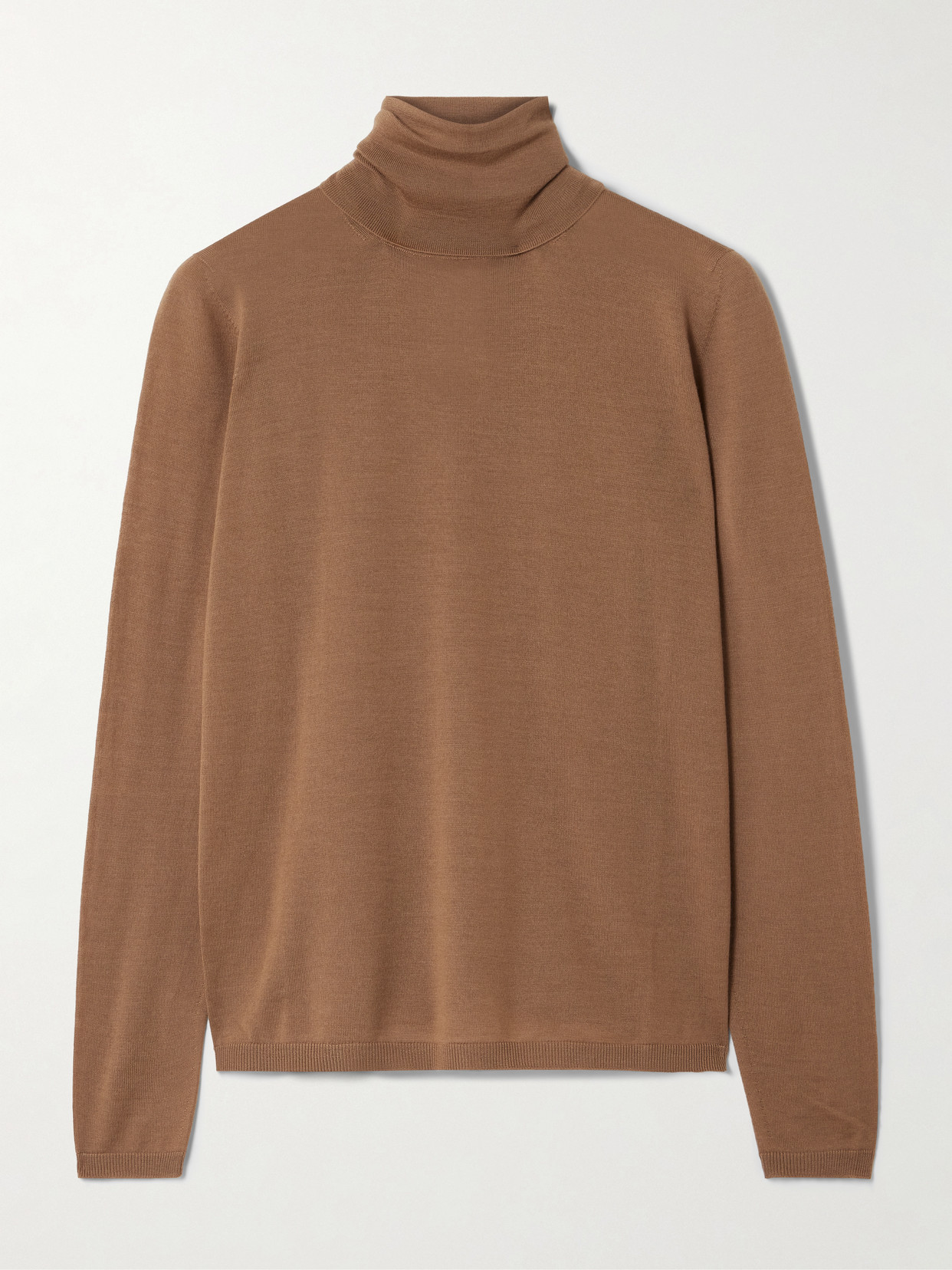 Max Mara Saluto Wool Turtleneck Sweater In Brown