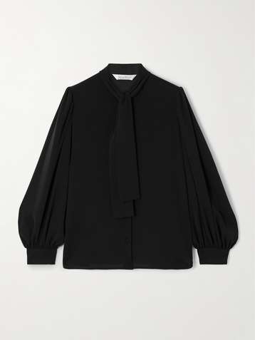 MAX MARA Melania pussy-bow silk-crepe blouse