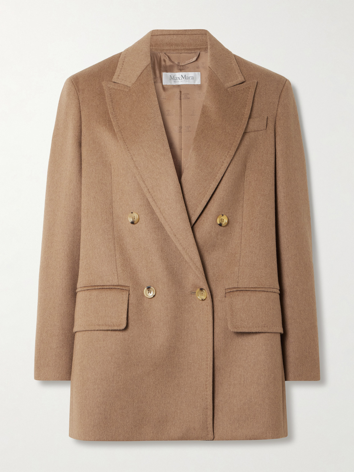 Max Mara Olimpia Double-breasted Camel Hair Blazer In Brown
