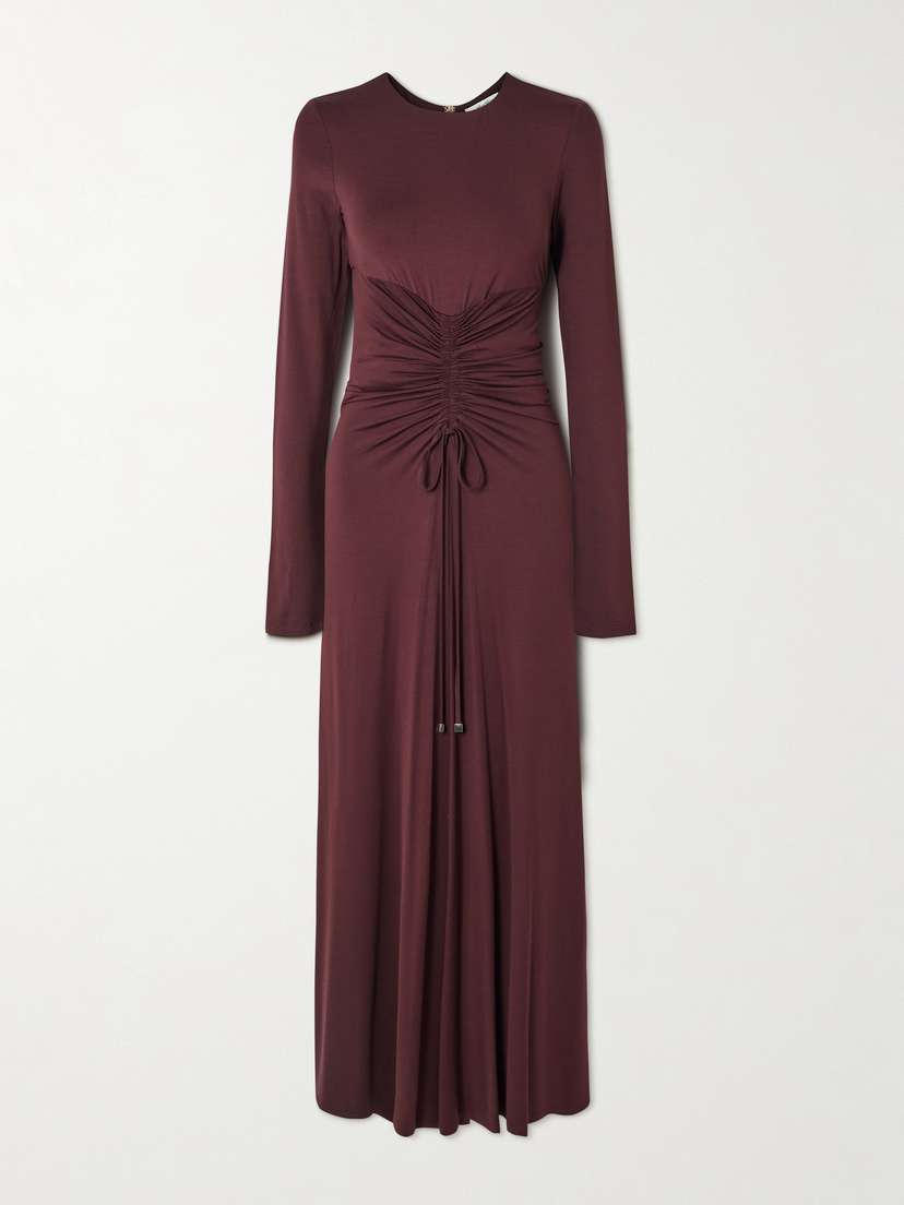 Max Mara Doppia Ruched Jersey Maxi Dress