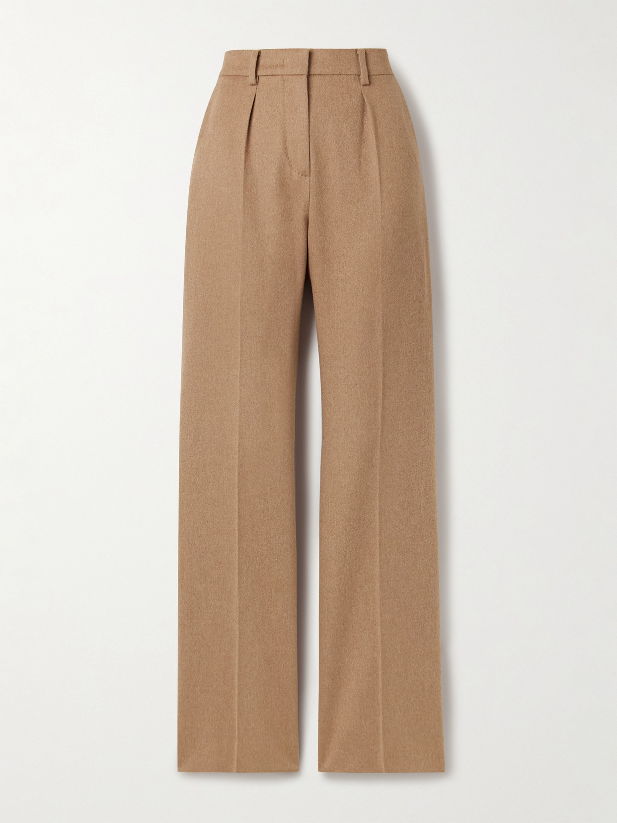 Max Mara Camel Hair Straight-leg Pants In Brown