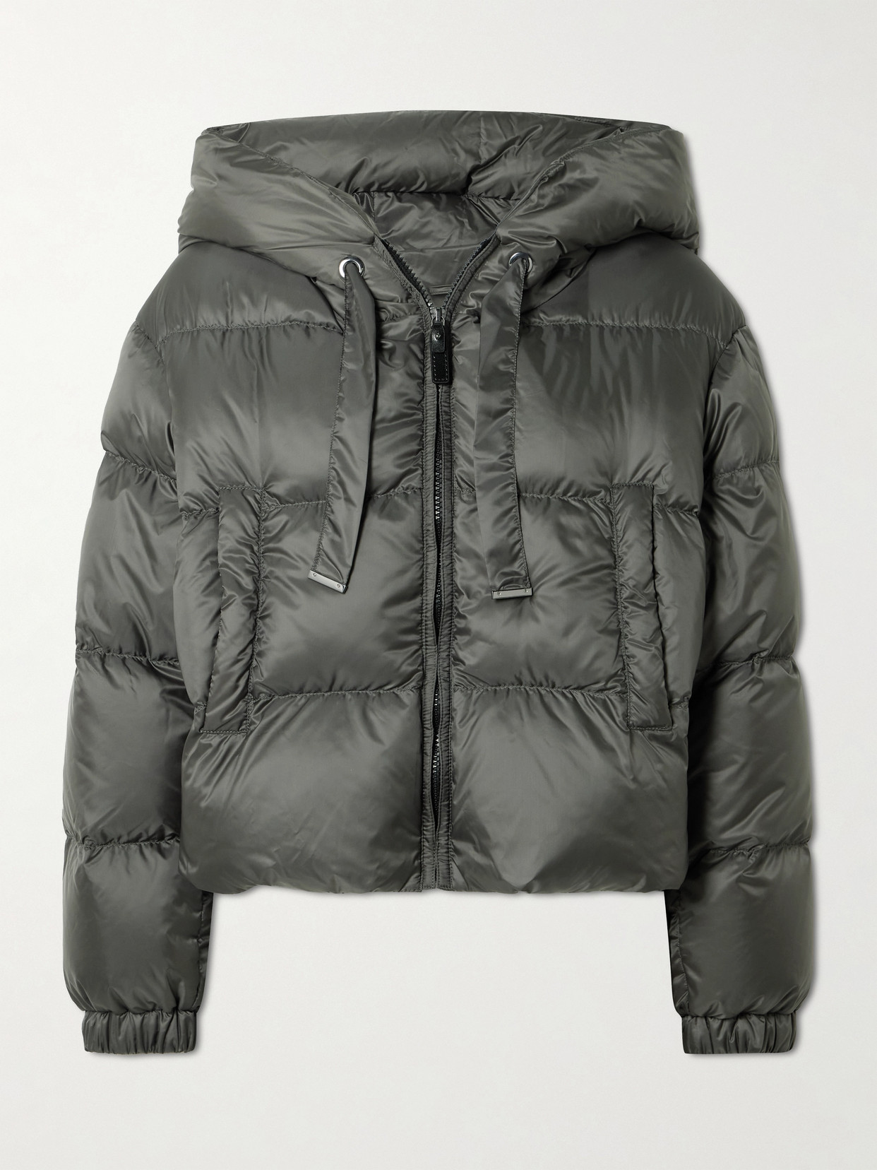 Max Mara The Cube Seie Hooded Quilted Shell Down Jacket In Green