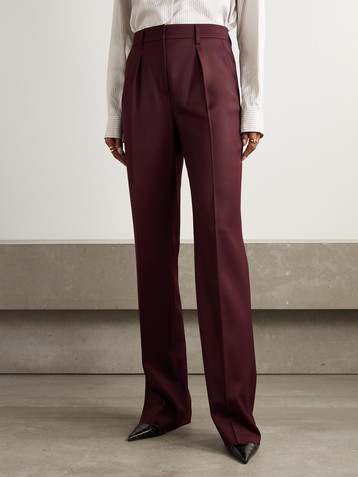 Max Mara Pleated wool-twill straight-leg pants