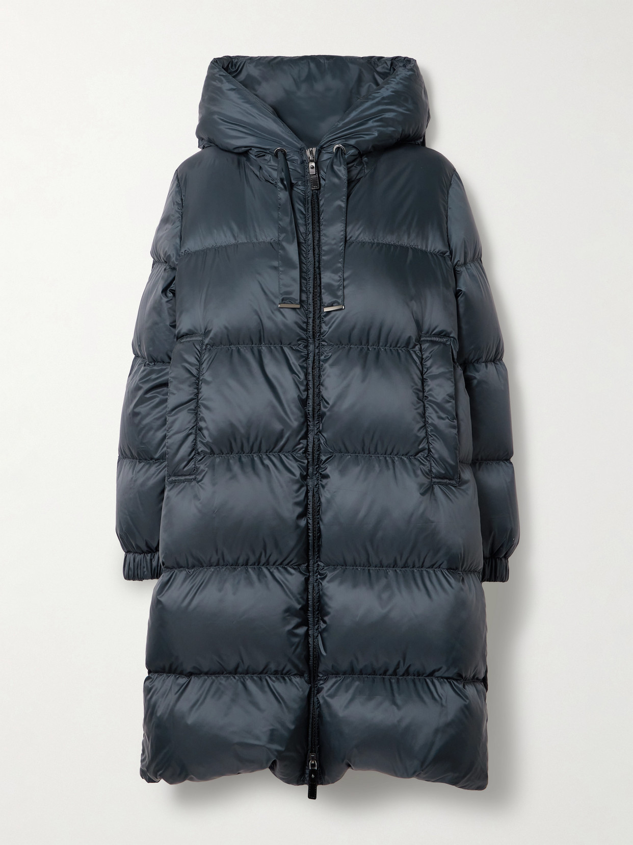 Max Mara Sei Hooded Quilted Shell Down Jacket In Blue