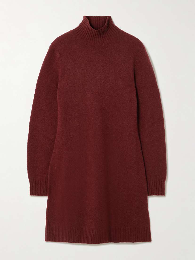 Max Mara Edison Brushed Cashmere-blend Turtleneck Mini Dress