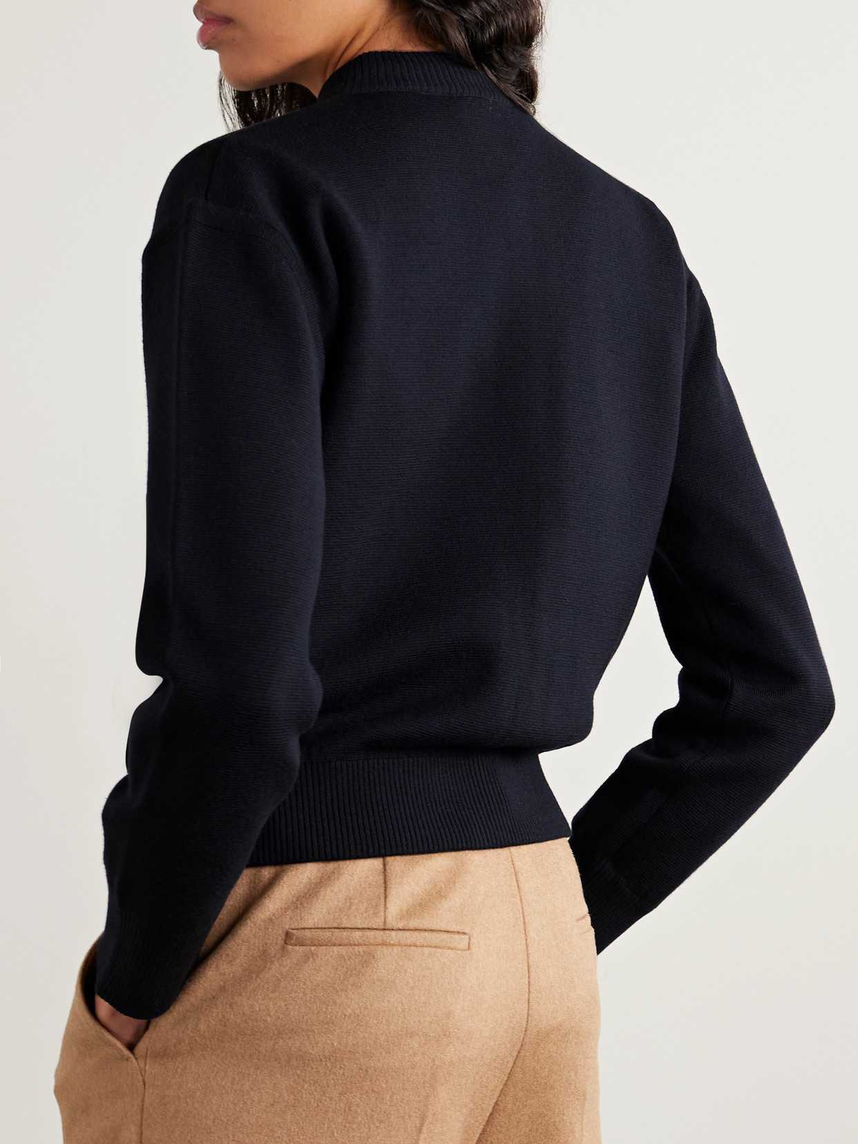 Max Mara Pelago Virgin Wool Cardigan In Blue