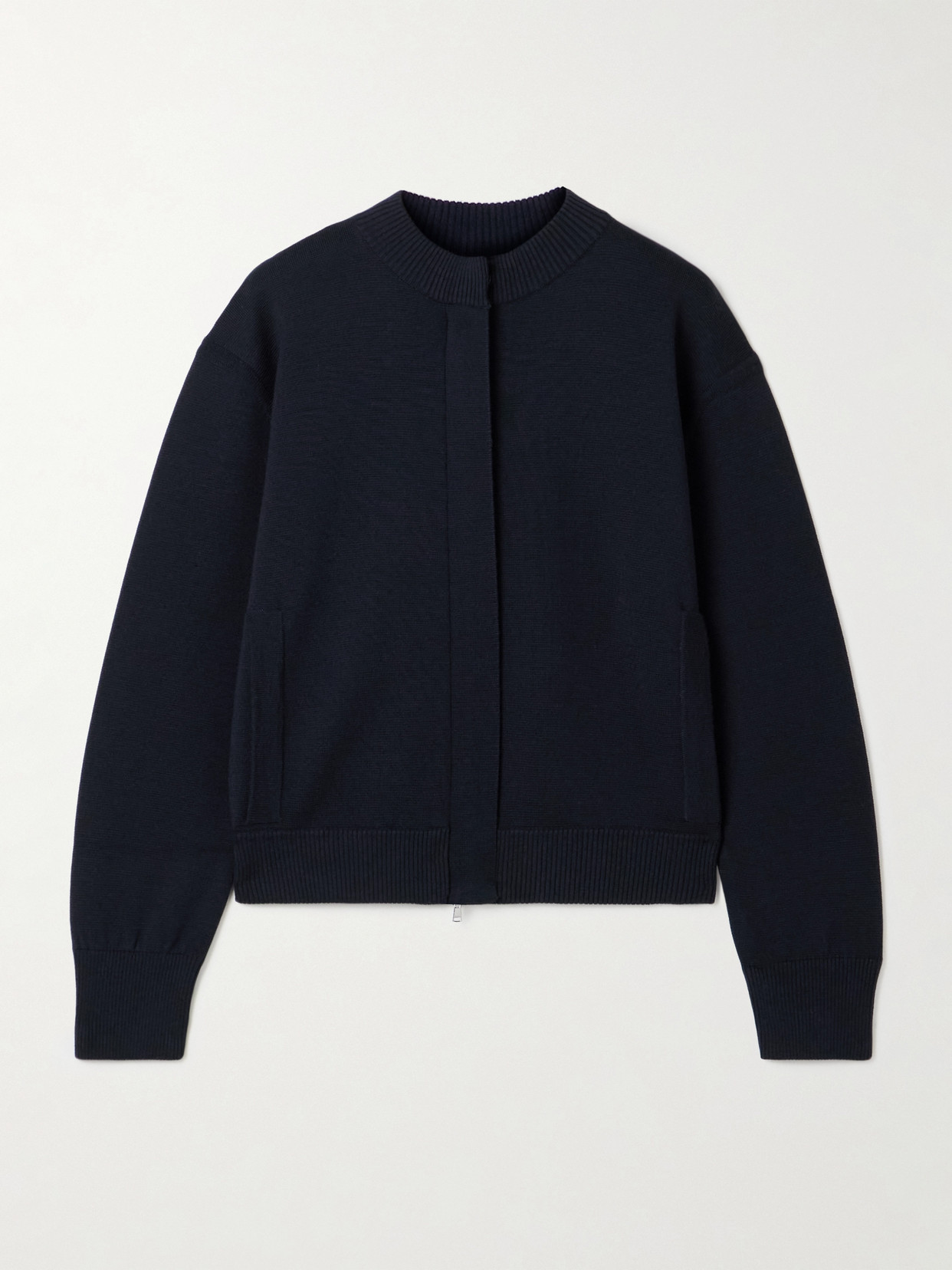 Max Mara Pelago Virgin Wool Cardigan In Blue