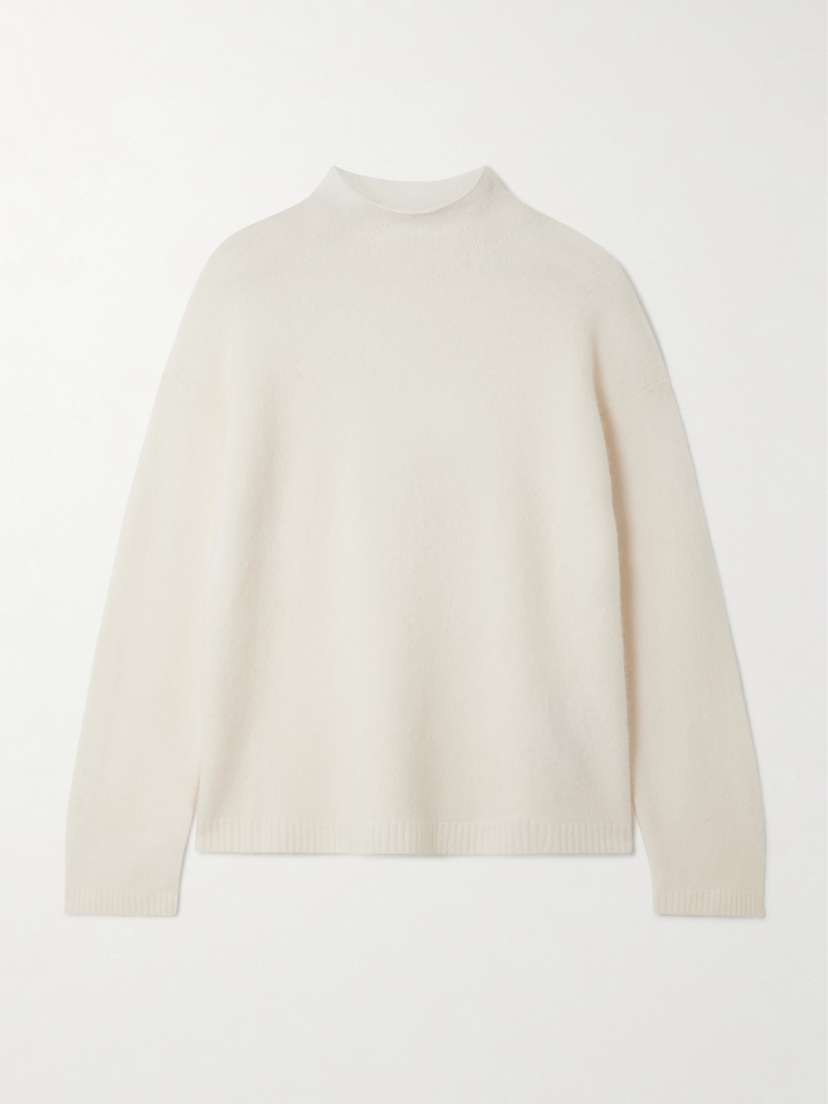 Max Mara Orlaya Cropped Brushed Cashmere-blend Turtleneck Sweater