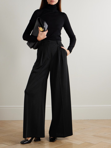 Max Mara Natale pleated wool-jersey wide-leg pants