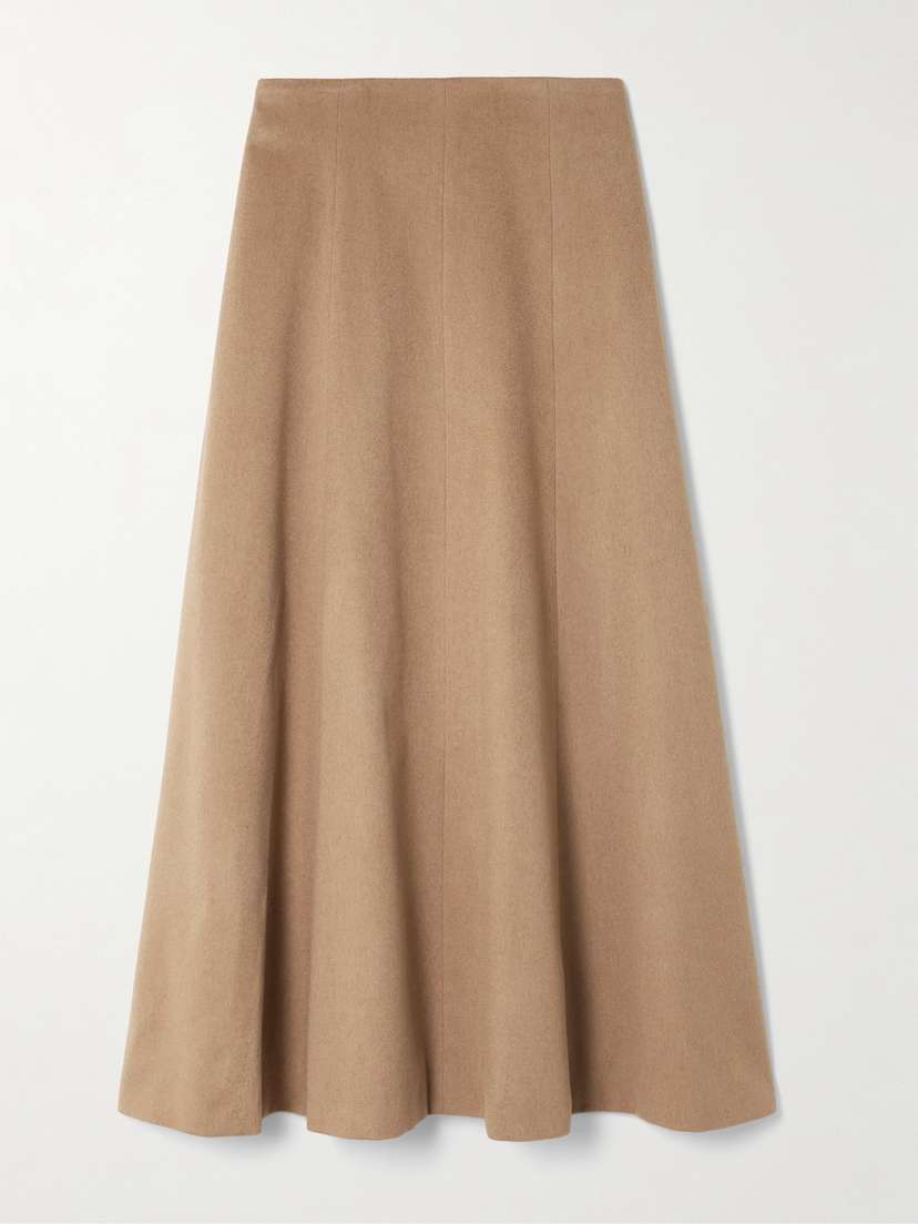 Max Mara Geneve Camel Hair Midi Skirt