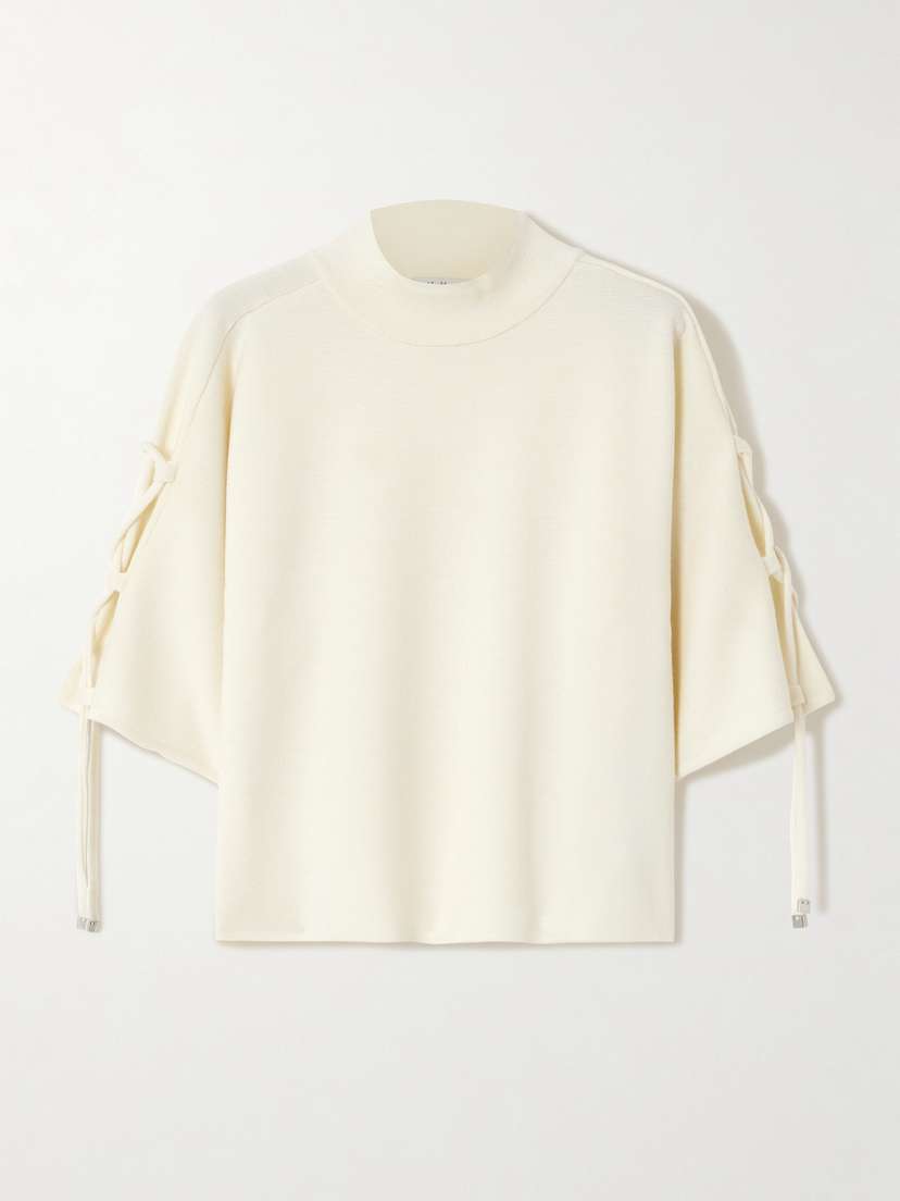 Max Mara Bevanda Lace-up Wool Sweater