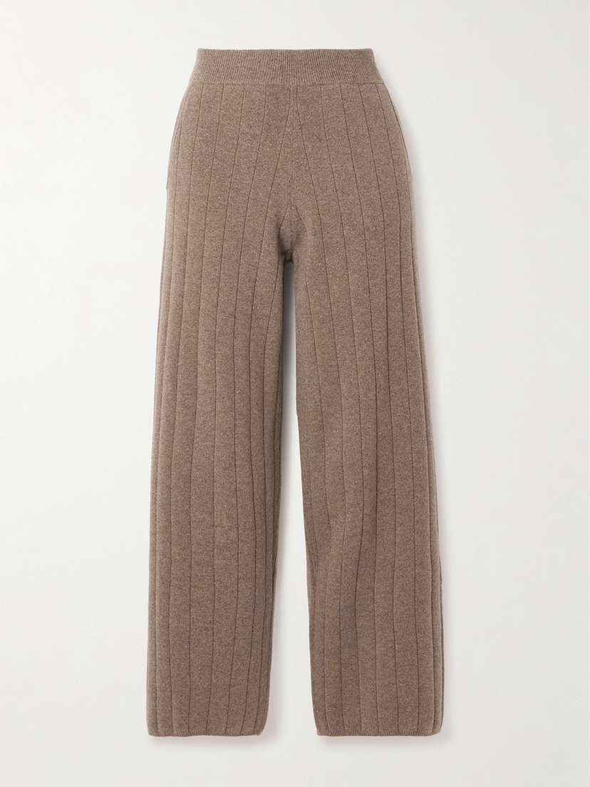 Max Mara 2nd Exit Ribbed Cashmere Track Pants