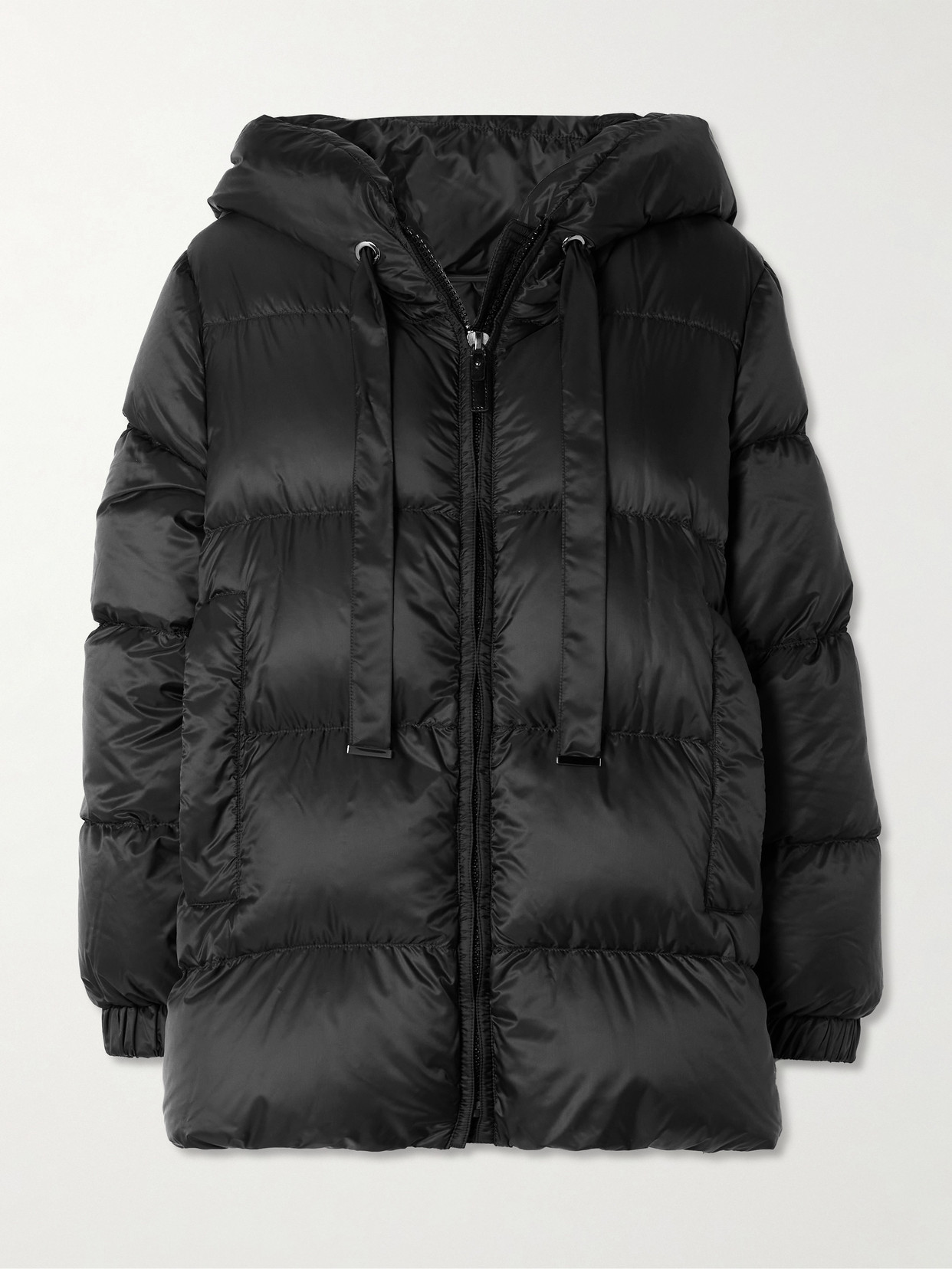 Max Mara The Cube Seia Hooded Padded Shell Down Coat In Black