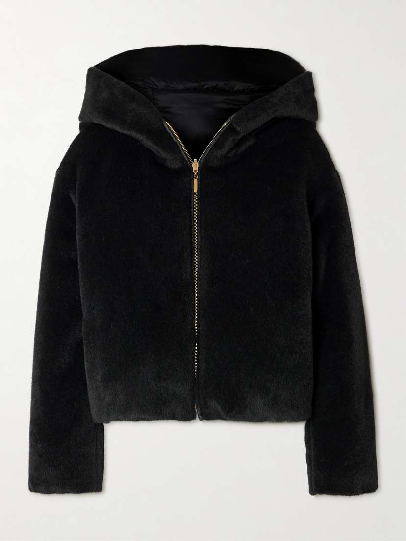 Max Mara Olly Hooded Reversible Alpaca And Wool-blend And Shell Down Jacket